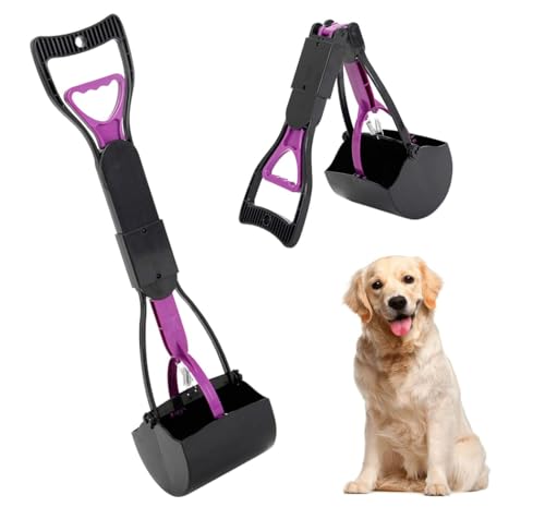 Vintree Recogedor de Dientes de Mango Largo para Mascotas Plegable 60cm portátil sólido dentado para Limpieza de Arenas Utensilios de Limpieza para Gatos y Perros al Aire Libre Interior