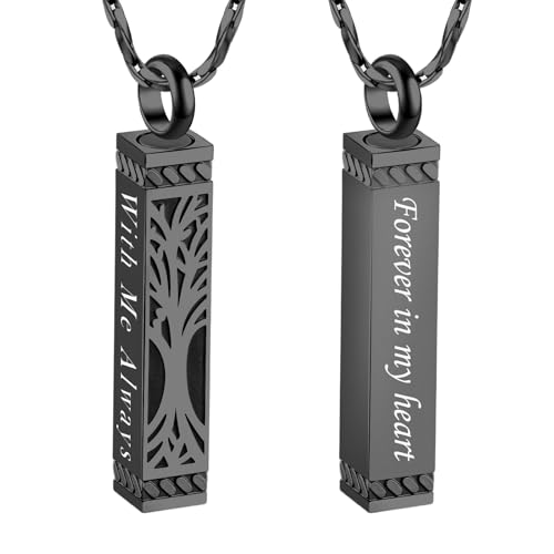 Tree of Life Urn Necklace For Ashes Memorial Bar Cremation Jewelry with Keepsake Urn Memorial Ash Jewelry For Women Men3