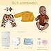 Milidool Lifelike Reborn Baby Dolls Black, 18 Inch Realistic African American Newborn Weighted Baby Dolls That Look Real with Sunflower Clothes Gift Set for Ages 3+