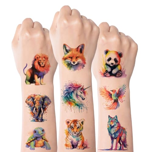 Tattoos für Kinder, 10 Blatt Tiere Kindertattoos Hautfreundlich,...
