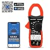 Digital Clamp Meter AC DC Amp Meter with Bluetooth, 4000 Counts Voltmeter Continuity Tester Capacitor HVAC Tool Multi Tester,Temperature, Frequency, Duty Cycle