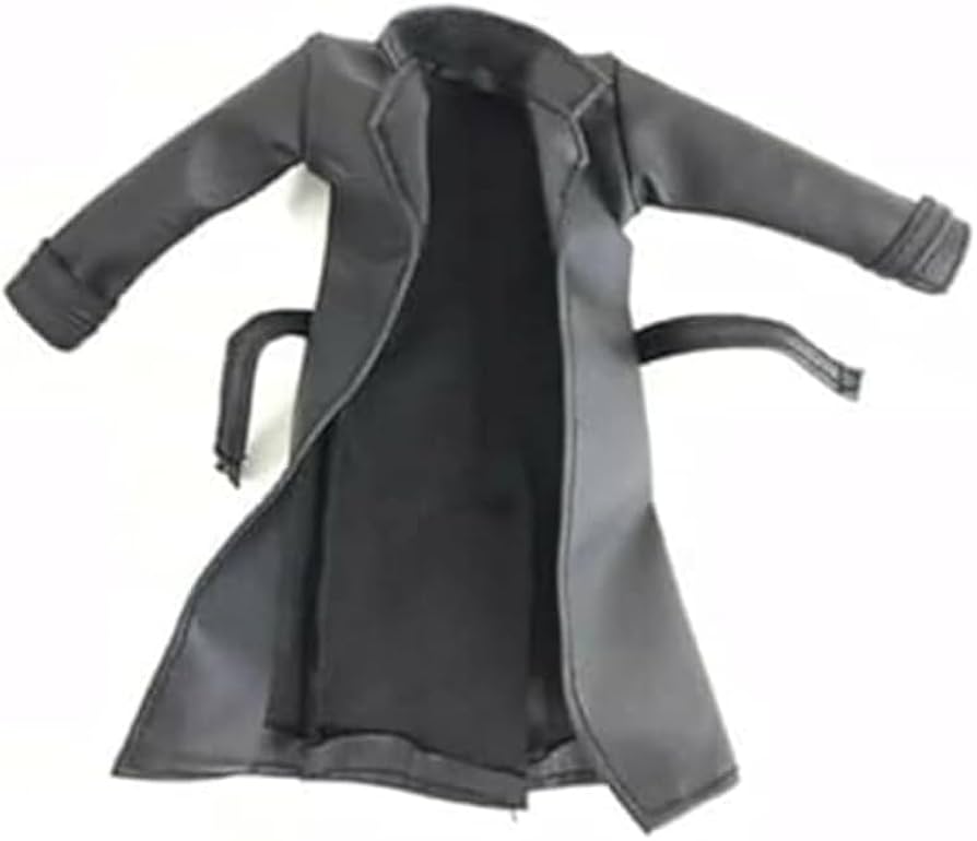 Amazon.com: ximitoy 1/12 Scale Coat Black Wired Trench Coat Model