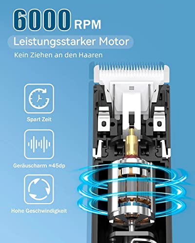 Körperrasierer Herren, Intimrasierer Mann, Body Rasierer Herren Elektrisch, Ohr- & Nasenhaartrimmer, Bodygroomer, Präzise Haarentfernung, 7-IN-1 Multi-Trimmer Kit, Wasserdichter & USB Wiederaufladbar - Image 6