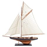 NAUTIMALL 25" Wooden Sailboat Model Columbia America's Cup Ship Nautical Yacht Vintage Rustic Home D