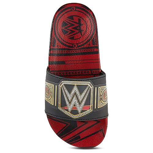 WWE Boys Championship Belt Slides - John Cena, Roman Reigns, Seth Rollins World Wrestling Champion Belt Slip On Slide Sandals3