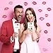 HOMSFOU Valentine's Day Red Lip Wall Stickers - 15 Pcs Self-Adhesive Lip Decals for Home Party, Date Night & Wedding Decor (23.6×11.8in/60×30cm)