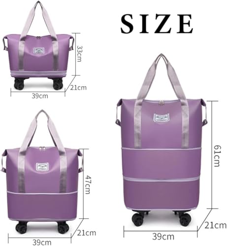 Beente Travel Bag with Wheels, Kulken Travel Bag with Shoe Organizer, 2025 New Large Capacity Travel Bags - Universal Wheel Removable (Black)2