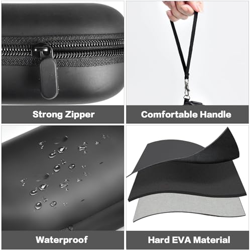Image of GWCASE 2-in-1 Contact Lens Travel Case for Eyeglasses & Sunglasses | Hard PU Exterior Bag with Soak Storage Kit Included Built-in Mirror Tweezer Contact Lens Solution Bottle-Black(No Glasses)