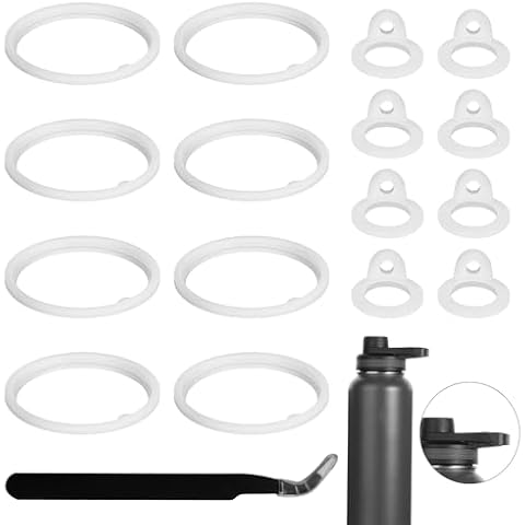 PEUTIER 17pcs Water Bottle Lid Replacement for Thermoflask 24/32/40/64oz, Water Bottle Gasket Replacement Accessories Part O Ring Silicone Seal Ring Compatible with Thermoflask Spout Lid Cover