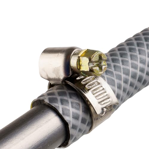 Schlauchschellen mit Schneckenantrieb, 12 Stück, Spannbereich Ø 10-16 mm, für 1/2 Schläuche, W2 Edelstahl, Kreuzschlitz SW 7, 9 mm Bandbreite, Fixierung von Waschmaschine, Spülmaschine Anschluss