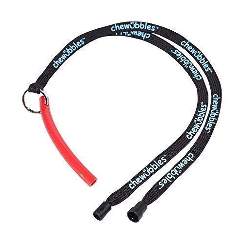 Chewubbles Slim Strong Chew Tube Tough Chew with Tether - Red
