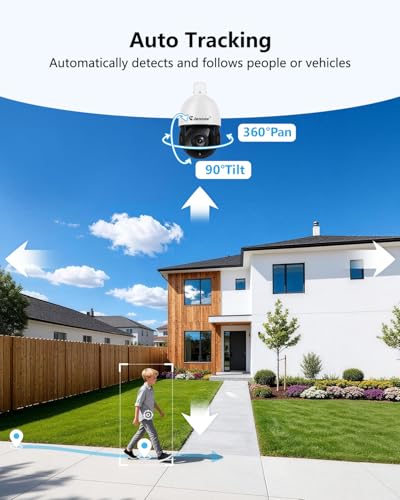 Image of Jennov 4K 8MP POE PTZ Camera Outdoor, 20X Optical Zoom Security Camera with 360 Pan&90 Tilt, Human Detection, 320ft IR Night Vision, Auto Tracking, 24 /7 Recording, Only Work with Onvif POE NVR