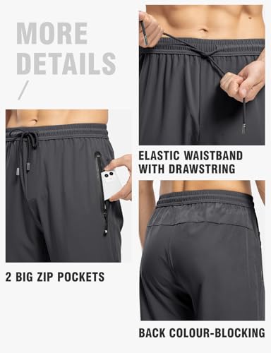Image of TBMPOY Men's Outdoor Lightweight Hiking Mountain Pants Running Active Jogger Pants