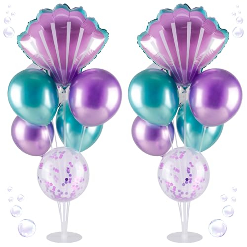 Mermaid Balloons Table Centerpiece 2 Sets Mermaid Balloon Stands