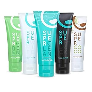 happybrush® Vegan tandpasta gemengd pakket – Natuurlijke tandpasta voor gezonde en witte tanden – voordeelverpakking (5 x 75ml)