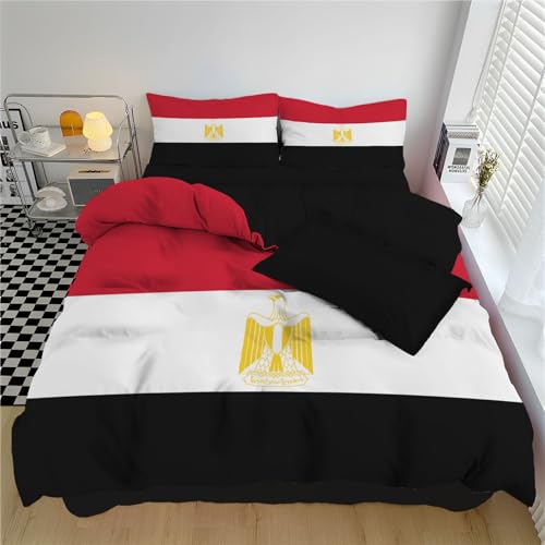 Parure de lit microfibre 140x200 aigle géométrique rouge - 3