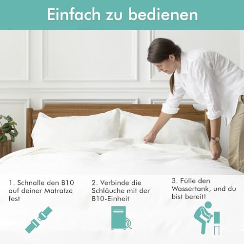 Adamson B10 kühlende Matratzenauflage – Twin 190x100 cm – 100% Baumwolle – Kühlmatte Bett für ruhigen, erholsamen Schlaf – Ideal für heiße Schläfer – Energiesparendes Design