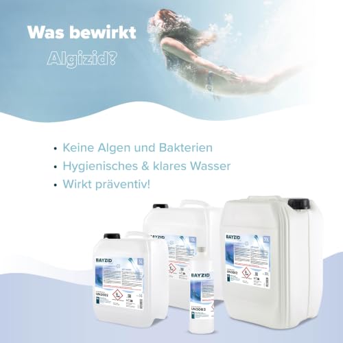 Höfer Chemie Algizid Algenverhütung 5L - Algenvernichter Pool - Präventiver Schutz vor Algen, Bakterien & Pilzen - Für Sauberes Wasser