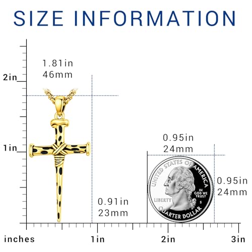 Image of Eusense Cross Necklace for Women Men Crucifix Pendant Sterling Silver 925 Cruz De Caravaca Cross Jesus Crucifix Jewelry