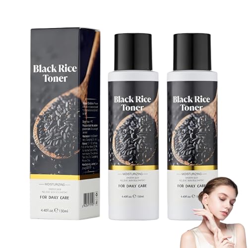 Black Rice Facial Tóner facial de arroz negro, 2 unidades de 130 ml, hidratante, calmante para piel suave y fresca, ideal para todos los tipos de piel