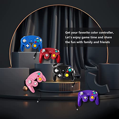 Image of FIOTOK Gamecube Controller,Wired Controller for Wii & Gamecube (Black&Blue)