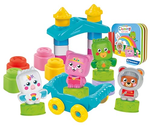 Clementoni - 17835 - Soft Clemmy - Baby Hero & Princess Set - Set de construcción para primera infancia, ladrillos suaves Clemmy, bloques para niños de 6 meses, sensorial, lavable, fabricado en Italia