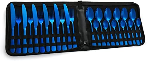 Juego de cubiertos de acero inoxidable dorado juego de cubiertos de cocina tenedor cuchillo de filete cuchara de té juego de cubiertos de 24 piezas