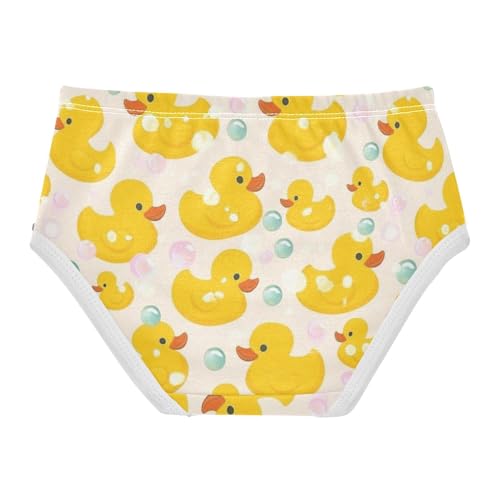 Wusikd Yellow Ducks Girls' Underwear Cotton Bubbles Girls Briefs Soft Toddler Underwear 2T2