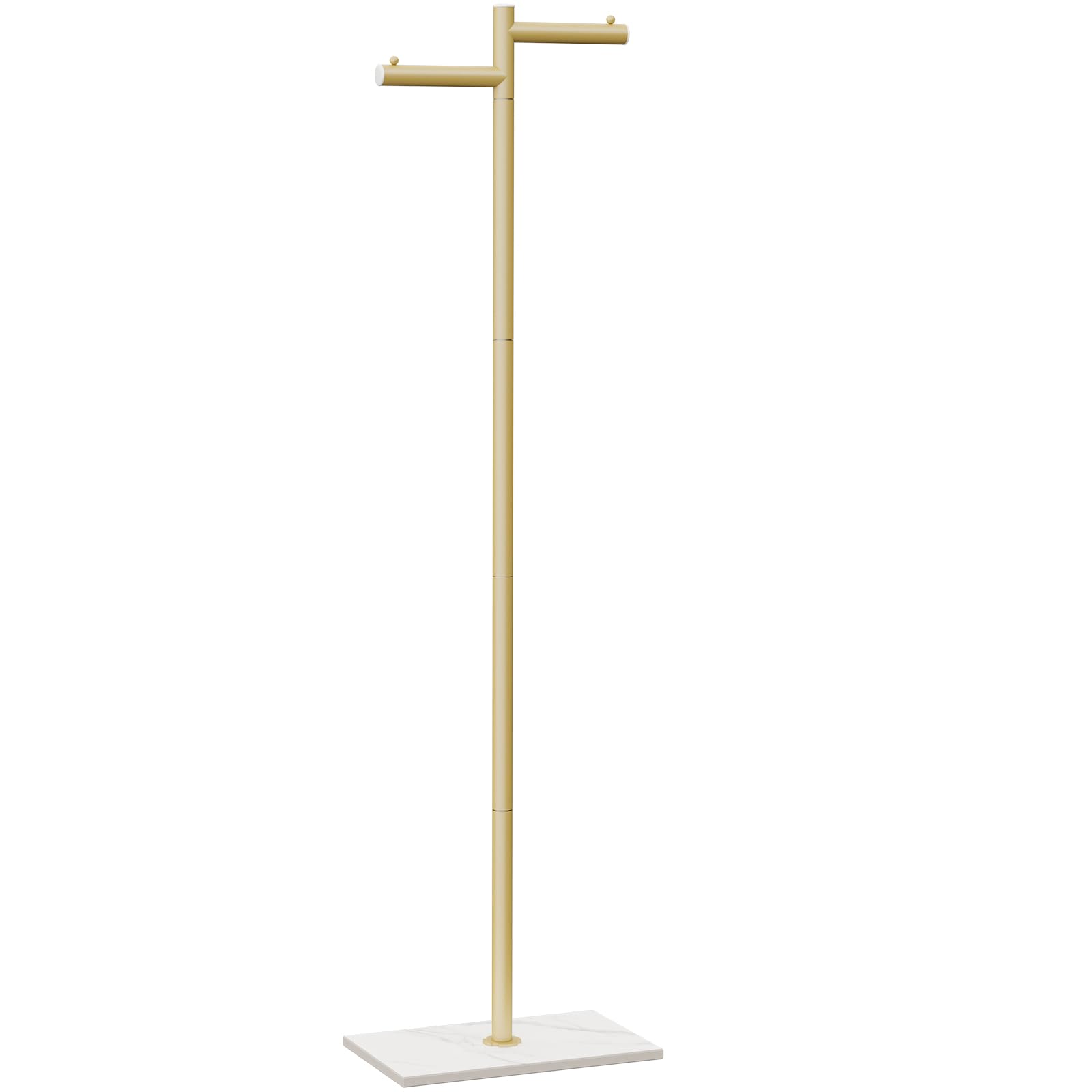 Appendiabiti da Terra in Metallo, Attaccapanni Autoportante, Armadio Appendiabiti Verticale Moderno, Base di Tavola Roccia, Usato per Ingressi, Camere da Letto, Corridoi, 175cm, Oro