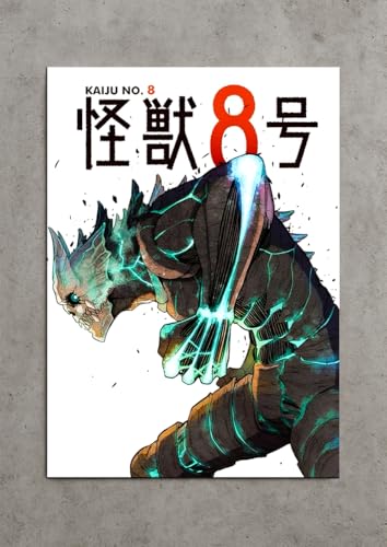 Image of NIJUKA Anime Printed A4 Size Metal sheet Poster For Home And Room Decoration | For Anime Art Fans Boys And Girls (Kaiju No 8 Poster)