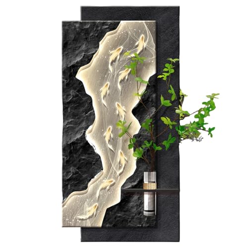 Paneles de pared de piedra arenisca 3D, arte de pared texturizado con luz LED, decoración moderna para vestíbulo, sala de estar, dormitorio