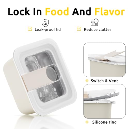 Image of Bakpoco Stainless Steel Snack Lunch Containers for Kids, 3 Packs 12 oz Leak-Proof Lunch Box Containers, Microwave-Safe, Convenient Metal Small Food Storage Container with Lid for School, Work