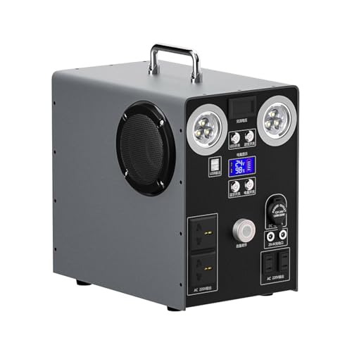 Estación de energía portátil con 5 salidas de CA y luces LED para uso doméstico de emergencia y camping