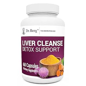 Dr. Berg Liver Cleanse Detox Capsules w/Unique Blend of Milk Thistle, Ox Bile & Folate – Liver Supplement Includes Turmeric, Black Pepper & Choline – 60 Capsules