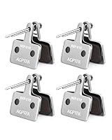 AGPTEK 4X Bremsbeläge Fahrrad, Scheibenbremsbeläge, High Performance Bremsbeläge Disc Brake Pads & Spring (Resin) für Mountainbike Scheibenbremse I Bike Beläge I Bremsbelag (4 Stück), Silber – Ansicht 1