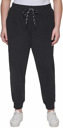Marc New York by Andrew Marc Womens Ribbed Midweight Jogger (X-Small, Black)