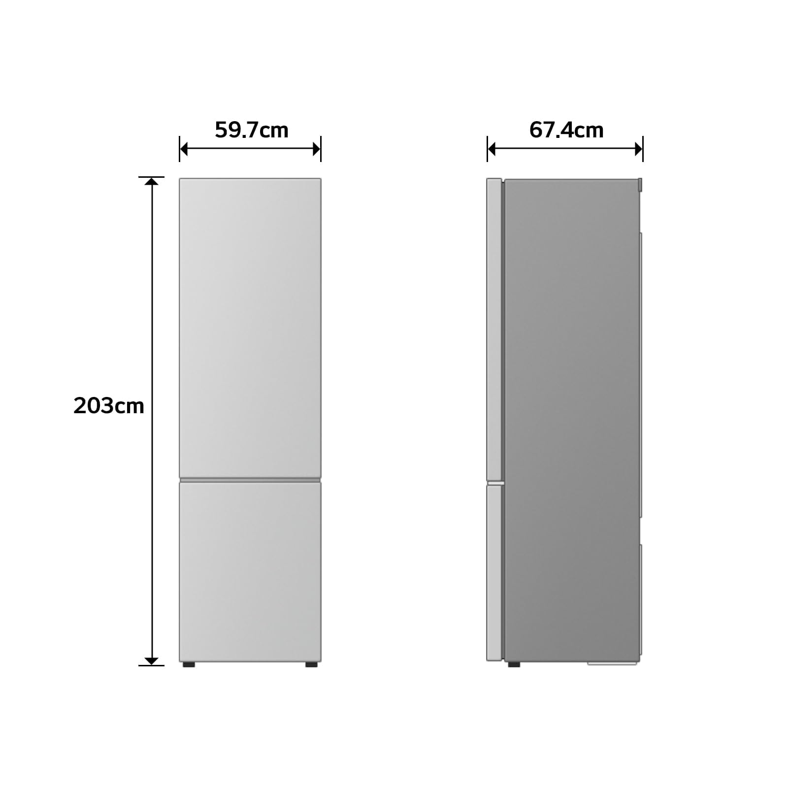 LG GBBS322CPY Frigorifero Combinato Larghezza 60 cm Fit & Max, Classe C, Raffreddamento Ottimizzato con AI Saving, Total No Frost, Door e Linear Cooling, 375 L, Smart Inverter, Wi-Fi, Prime Silver