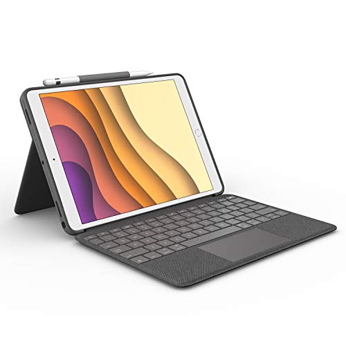 Logitech - iPad Air 第 3 世代用 Logitech コンボ タッチ キーボード ケースおよび iPad Pro 10.5 インチ用キーボード ケース、トラックパッド、ワイヤレス キーボード、スマート コネクタ テクノロジー、グラファイト付き