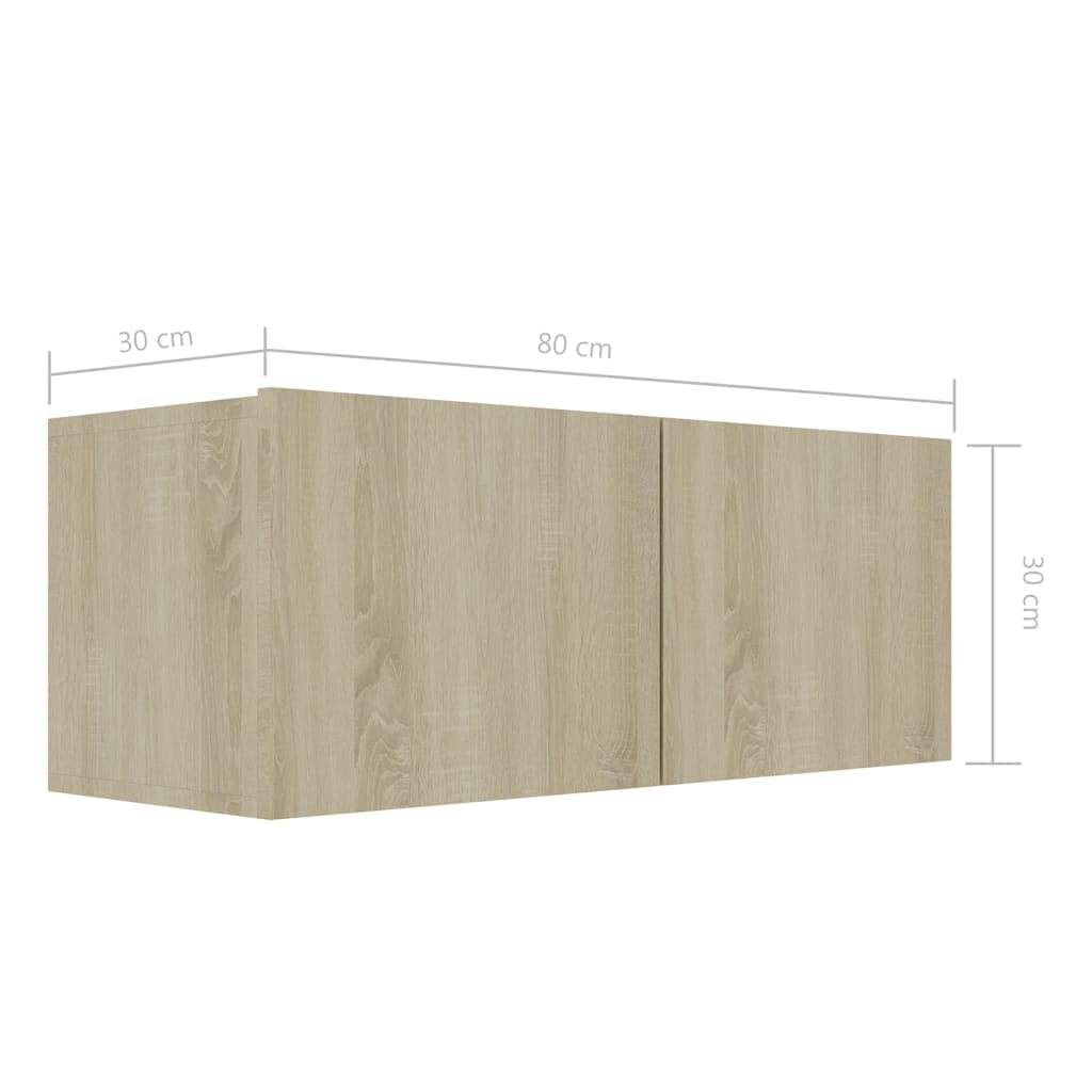 8-TLG Sonoma - Juego de 8 tablas de pared de madera de roble, 240 cm de ancho, aparador moderno para TV con amplio espacio para salón y dormitorio