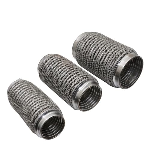 Silenciador de coche universal con fuelle de malla de acero de 63mm-203mm 3