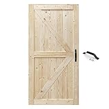 S&Z® 42 in. x 84 in. Barn Door, 20-60in Unfinished British Brace Barn Door/Modern Style/Solid Wood/S
