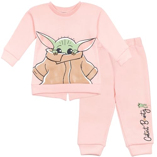 Sweat et jogging Baby Yoda Star Wars vêtement chaud en polaire rose fille 3T