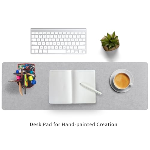 Image of DawnTrees Grey Felt Desk Pad, Extra Large Keyboard Mat, Mouse Pad, Grey Computer XL Desk Pad, Office Felt Pad Mat (Light Gray)