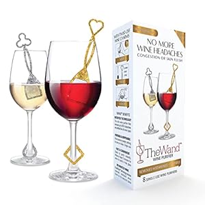 PureWine Silver & Gold Wand Technology Histamine and Sulfite Filter, Purifier Reduces Wine Allergies, Stir Stick Aerates…