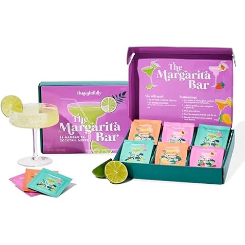 Thoughtfully, The Margarita Bar, Includes Powdered Drink Mix Packets in Mango, Lime, & Berry, Flavored Drink Mixers for Cocktails, Mocktails, Non-Alcoholic Drinks, Margarita Gifts, Palomas, Set of 24 Cover
