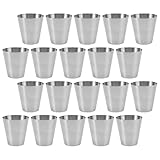 LIGIGWASH Vasos de Acero Inoxidable Portátiles 20 Piezas 1-100 Ml para Bebidas Frías Apilables y Resistentes Corrosión Ideales para Hogar Bar y Fiestas