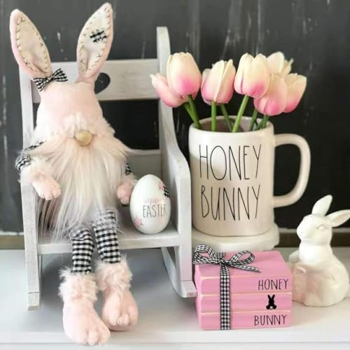 Amazon.com: Hodao 3 PCS Easter Gnomes Décor, Resin Bunny Handmade ...