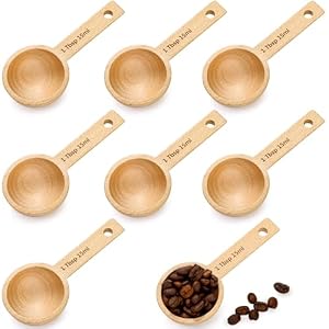 Tebery 8 Stück Holz Kaffeemaßlöffel 15ml