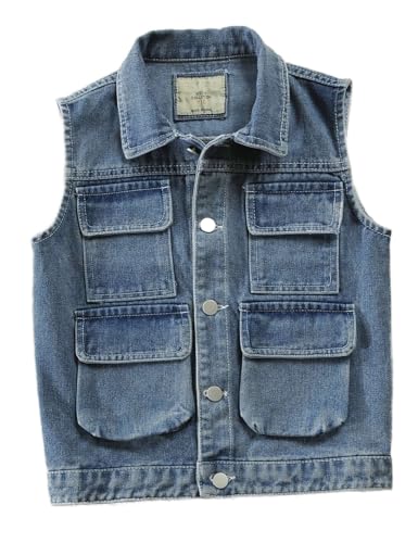 Boys Denim Vest Stylish Sleeveless Denim Jacket jean Waistcoat