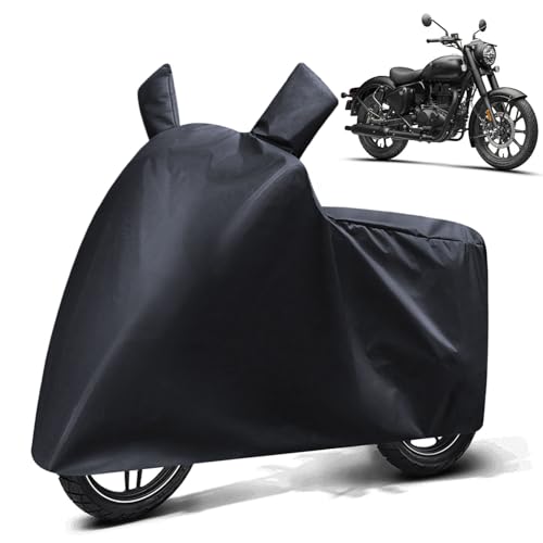 Image of FABTEC Waterproof Bike Body Cover Compatible for Royal Enfield Classic 350, A3 (Black)